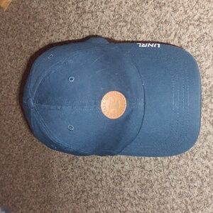 UNRL State of Hockey Leather Patch Leather Strapback Blue Cap Hat